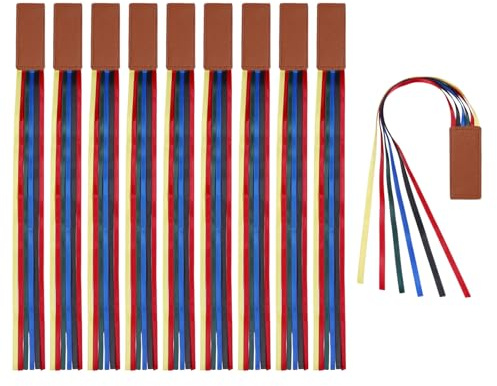 GLOBLELAND 10 Stück Lesezeichenband Farbiges Lesezeichen Aus Kunstleder 370x30mm /14.6x1.2 Zoll Bunte Lesezeichenbänder Kits Zum Selbermachen Basteln Nähen Für Bücherleser