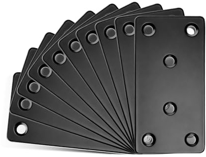 Nuts OT nuts 10 Stück Flachverbinder Edelstahl 40mm×80mm Lochplatte Metall Verbindungsblech Metallverbinder Metallplatte mit Löchern Holzverbinder für Tische Stühle Türrahmen Verbindung Holzmöbeln