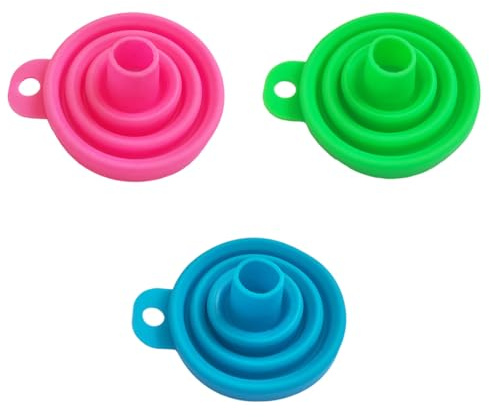 JYNXOR 3 Stück Faltbarer Silikon Trichter, Silikontrichter Küchen Zusammenklappbarer Trichter, Tragbarer Faltbar Mini Trichte Set Für Bier, Öl, Flüssigkeiten Flüssigkeitsübertragung