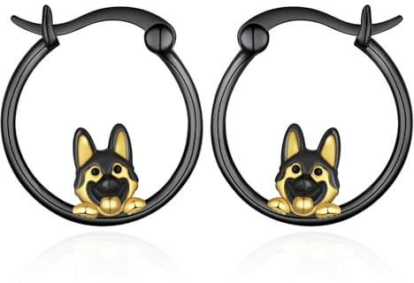 Deutscher Schäferhund Geschenk – 925 Sterling Silber Ohrringe, Niedlicher Hundeschmuck, Geschenk für Liebhaberinnen Deutscher Schäferhunde