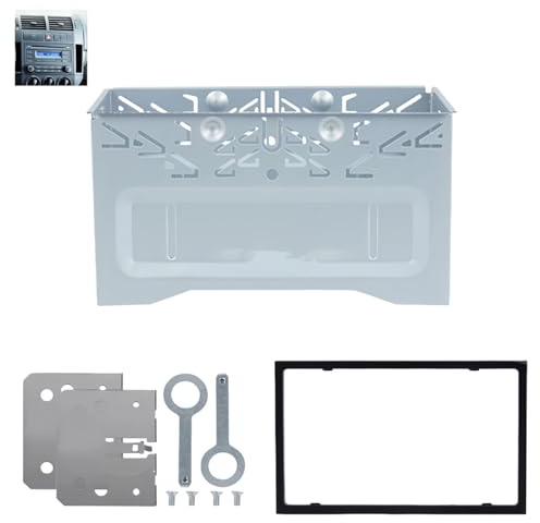 2Din Doppel Metallrahmen Halterung,Auto Radio Montage Rahmen mit Montagezubehör,Universal Einbauschacht,Autoradio Einbaurahmen Universal für Doppel Din Autoradio Radio,Auto DVD Player