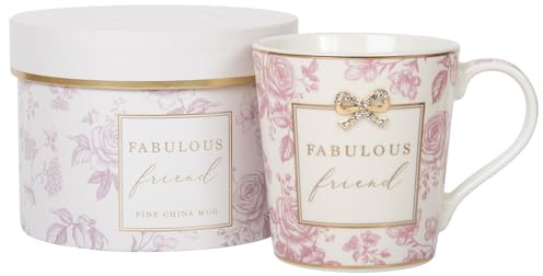 Lesser & Pavey Madelaine Fabulous Friend Mug 300ml | Fine China, Hot & Cold Drinks, Home & Office, Easy-To-Hold, Daily Use