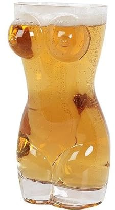 Novelty Female Body Shaped Beer Pint Glass, Unique Drinking Glass