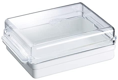 Westmark 20882241 Kühlschrankbutterdose Traditionell, PS, weiß / transparent, 13 x 9 x 4,6 cm