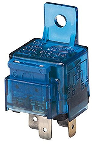 HELLA 4RA 003 530-001 Relais, Arbeitsstrom - 12V - 4-polig - Schaltbild: S10 - Stecker: A - Schließer - Farbe: hellblau - mit Halter