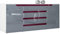 Vladon Sideboard Kommode Sylt V2, Made in Germany, Korpus in Weiß matt/Front in Grau Hochglanz mit Absetzungen in Brombeer Hochglanz (166 x 72 x 35)