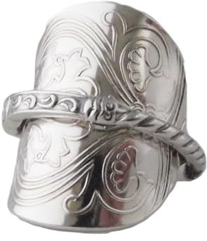 Handmade Vintage Ornate Sterling Silver Spoon Ring Fully Hallmarked 1936