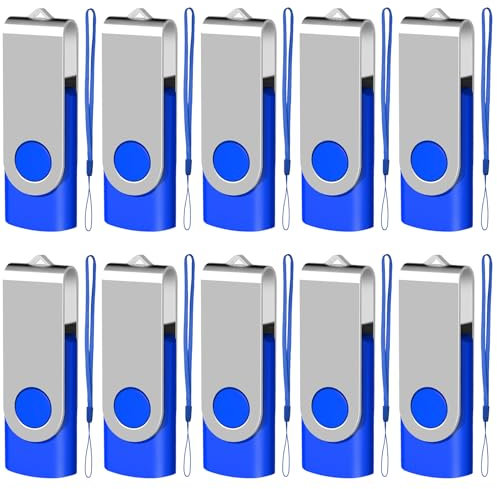 Eastbull Chiavetta USB 2.0 a scomparsa da 8 GB, 10 pezzi blu Blu