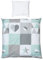roba Babybettwäsche 80 x 80 cm Happy Patch - Baby Wiegenbettwäsche 2 teilig - Bettwäsche 80x80 Decke & 40x35 Kissen aus Baumwolle - Mint / Grau