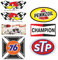 cut-it folientechnik & design MG609 / 7X Aufkleber Breite je Sticker ca. 6,5cm STP 76 Öl Bergrennen Cross Vintage Hot Rod Rennsport USA