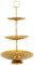 Orientalische Etagere 3 Etagen aus Metall Aghdas Gold 50cm Hoch | Etageren als Ständer für Obst Muffin Cupcake oder Kuchen | Marokkanische Dekoration auf dem gedeckten Tisch in Ihre Hochzeit