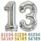 Ponmoo Luftballons Zahlen 13/31 Silber, Riesen Nummer 0 1 2 3 4 5 6 7 8 9 10-19 20-29 30-39 40 50 60 70 80 90 100, groß Folienballons für Hochzeit Jubiläum, Geburtstagsballons Party Dekoration