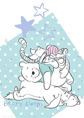 Komar Winnie Pooh Beary Sleepy - Größe: 50 x 70 cm, Wandbild, Poster, Kunstdruck (ohne Rahmen), Disney