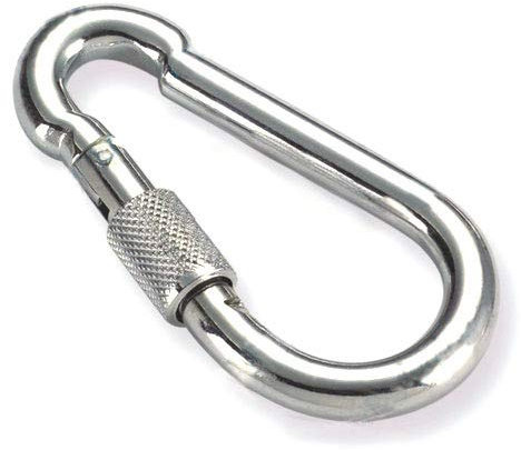 140mm Karabinerhaken aus legiertem Stahl mit Schraubmutter, (1er Pack) für Seile, Rucksäcke, Hängematte, Boxsack, Klettern, Wandern, Camping, Angeln, Garten DIN5299D (14cm)