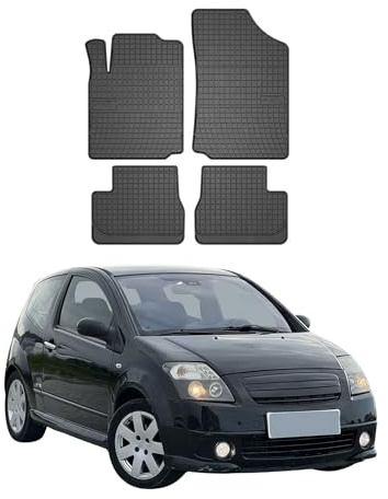 OMAC Fußmatten für Citroen C2 2003-2009 Schwarz | Antirutsch, Gummimatten, Automatten, Allwetter, fahrzeugspezifisches Produkt, wasserdicht