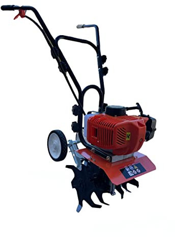 Motozappa Motocoltivatore Con Motore 52 cc Per Orto Coltivazione Terreni Zappette con 6 lame in Acciaio Rinforzato Zappatrice A Scoppio 2 Tempi Larghezza Di Lavoro 300 mm Profondità 150 mm