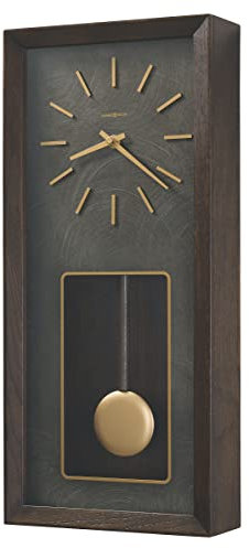 Howard Miller Tegan Wanduhr – Rechteckige, batteriebetriebene Analog-Uhr mit Pendel und Westminster-Schlagwerk, Holz-Finish mit goldfarbenen Stundenmarkierungen – Dekor für Büro, Küche, Schlafzimmer,
