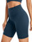CRZ YOGA Naked Feeling Damen Radlerhose Blickdicht Hohe Taille Kurze Sporthose Yoga Sommer Shorts für Gym Sport - 20cm FRANZÖSISCHE Marine 36