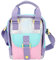 Depesche 12303 TOPModel Mermaid - Umhängetasche in Rosa, Lila und Türkis, Tasche mit Reißverschluss, Vortasche und längenverstellbarem Tragegurt