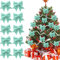 ACTOYS Weihnachten Schleife, 10 Stück Kranz Schleifen Pailletten, Geschenkschleife Glitzer für Anhänger Weihnachten Schmuck (Blau)
