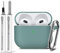 Inesore Compatible with Airpods 3rd Case Cover, Silicone Protective Case for Apple AirPods 3rd Generation with Keychain and Cleaner Pen, for Women Men (Pine Green)