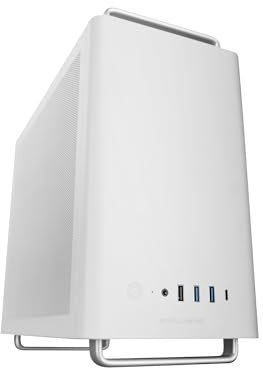 Mars Gaming MC-Elite, Caja PC Micro-ATX Metálica de Alto Rendimiento, Diseño Mesh Lateral y Superior, 3X Ventiladores FDB, Minitorre PC con Pies y Asas de Aluminio, Soporte Dual PSU ATX y SFX, Blanco