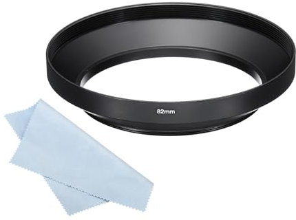 PATIKIL 82mm Lens Hood, Wide Angle Matte Surface Anti-reflective Inside Hood with Cleaning Cloth for Camera Lens, Black for Nikon, for Fujifilm, for Pentax, for Leica