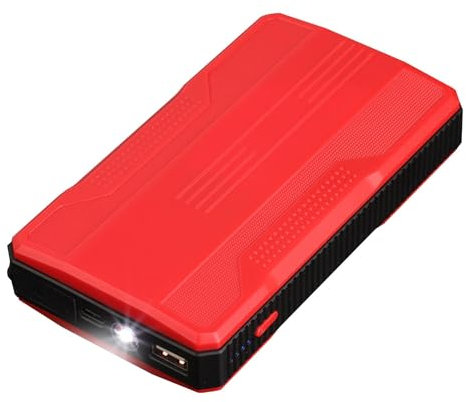 Generic Arrancador de Batería Portátil de 20000mAh, 12V, Rojo, Litio, Universal para Coche y Camión, con Baterías de Gran Capacidad y Carga USB Doble