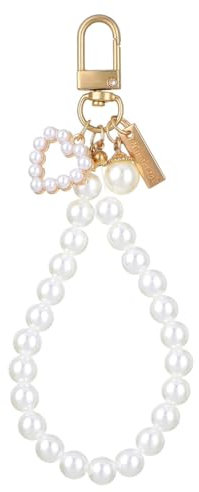 Porte Clés pour Femme, Porte Clef en Imitation de Perles Dorées, Porte-Clés de Voiture en Forme de Cœur, Accessoires de Pendentif pour Sac à Dos, Porte Clef Femme