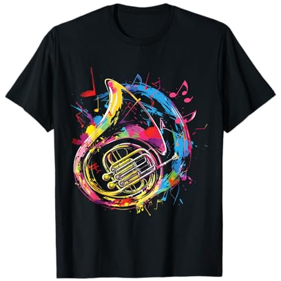 Horn Splash Art Klassik Waldhorn Hornist T-Shirt
