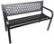 Avilia Gartenbank aus schwarzem Stahl – moderne Gartenbank mit ABS-Einsätzen – kompakte Outdoor-Terrasse – Modell Boulevard 120 x 50 x 75 cm
