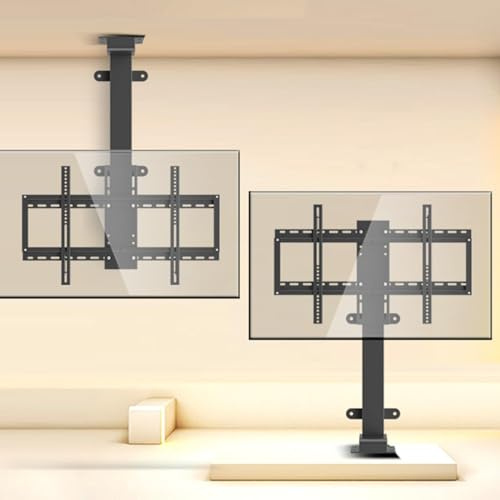 LCD-TV-Bodenständer, elektrische Decken-TV-Halterung, für 66-178 cm (26-70 Zoll) Fernseher, höhenverstellbar, motorisierte Decken-TV-Halterung mit Fernbedienung, Tragfähigkeit bis zu 60 kg