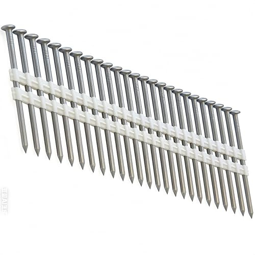 21 Degree Framing Nails 3 In. x .119 Gauge | Full Round Head Smooth Shank High-Strength Painted | Compatible with Metabo Framing Nail Guns | Contractor Grade, 500 Count