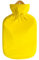 Wärmflasche mit klassischem Flauschbezug 2,0 Liter (gelb)