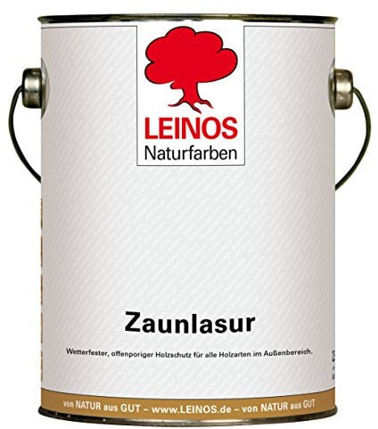 LEINOS Zaunlasur 110 dunkelbraun – wetterfeste Holzlasur für außen, offenporiger Holzschutz, wasserabweisend & atmungsaktiv, 2,5 l für bis zu 36 m²