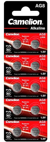 Alkaline-Knopfzelle CAMELION AG8 1,5V, 10er-Blister