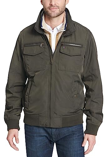Tommy Hilfiger Veste Bomber Résistante À L'eau (Standard et Grande Taille) Veste bomber performance Homme