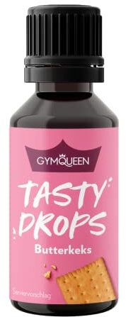 GymQueen Tasty Drops, Butterkeks, Flavour Drops ohne Kalorien, 30ml