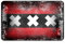 Cadora Magnetschild Kühlschrankmagnet Flagge Amsterdam Shabby chic abgenutzt Used Look