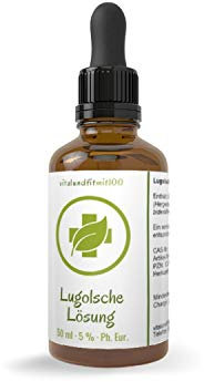 Lugolsche Lösung 50ml <5% - Originalrezeptur! - in pharmazeutischer Reinheit (Ph. Eur.) - Jodlösung in Braunglas mit hochwertiger Glas-Pipette