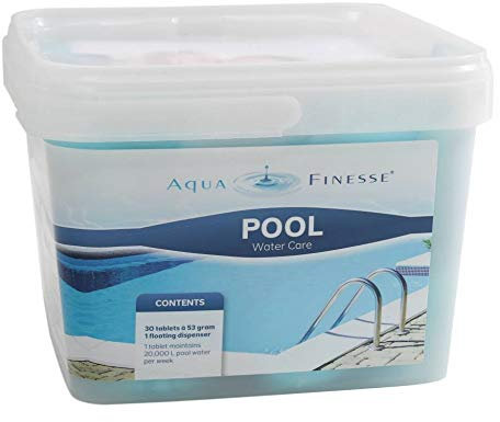 Jardiboutique Set mit 30 Tabletten für Pool, eine einzige wöchentliche Behandlung.