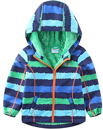 umkaumka Giacca a Vento Felpata Impermeabile da Bambino con Cappuccio - Disponibile in Varie Taglie per Bimbi da 1 a 7 Anni