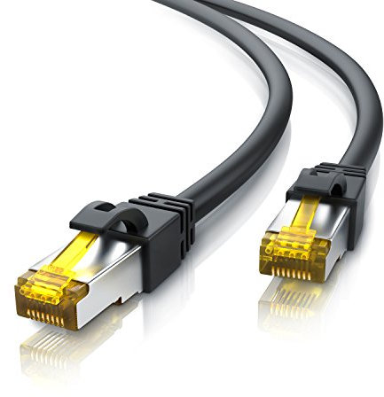 CSL - 10m CAT 7 Netzwerkkabel - Lan Kabel für 10 Gigabit High Speed Internetkabel, Hochgeschwindigkeits Ethernet Kabel, S FTP PIMF, 10 Gbps Cat.7 RJ45 - Switch Router Modem PC - 10 Meter Schwarz