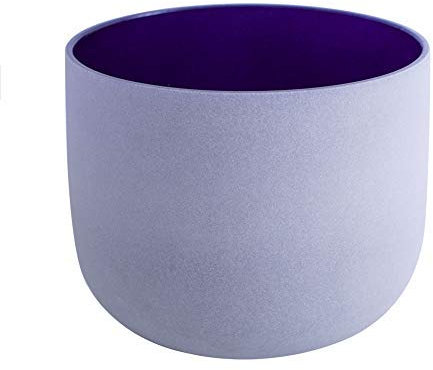 ENERGYSOUND 432 Hz A Third Eye Chakra Indigo Colored Frosted Quartz Crystal Singing Bowl 8 inch (20 cm) mallet & O-ring included