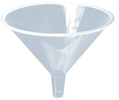 Lot de 3 entonnoirs en plastique transparent à tige courte en polypropylène (150 mm/120 mm/60 mm)