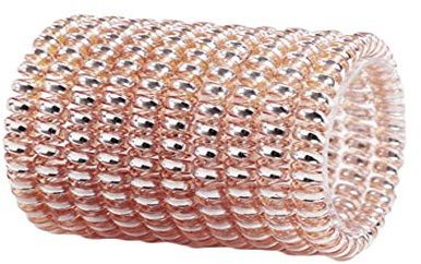 GLITZFAS Spiral Haargummi 10 Stück Telefonkabel Elastisch Haarband Zopfgummi für Damen und Mädchen (4,5 CM,Roségold)