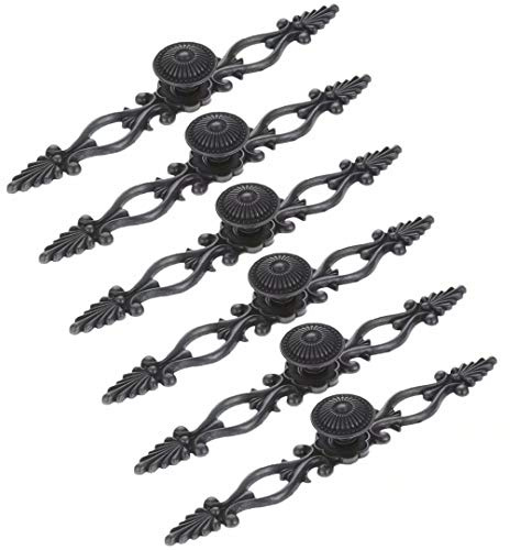 FBSHOP(TM) 6er Pack Lochabstand: 160mm Vintage Kabinett zieht schwarz Zinklegierung Stoßgriffe, traditionelle Schrankgriffe Schubladengriffe, Schlafzimmer Badezimmer Waschraum Küche Hardware