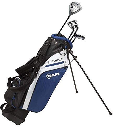 Ram Golf Junior G-Force Boys Right Hand Golf Clubs Set with Bag (Ages 4-6 (No Hybrid and SW))