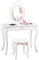 COSTWAY Kinder Schminktisch, Frisiertisch mit Hocker & abnehmbarem Spiegel, Schminkkommode Holz, Kosmetiktisch Mädchen mit Schublade, 70x34x105cm (Weiß)