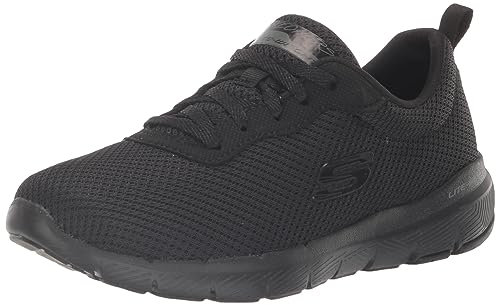 Skechers Flex Appeal 4.0 Brilliant View Regular, Zapatillas Mujer, Black Mesh Trim, 40 EU